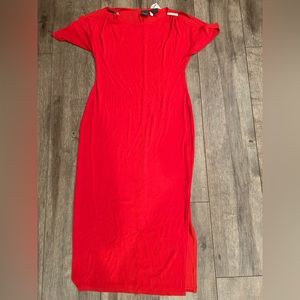 NWT CHICOS TRAVELERS HOLIDAY RED SOLID MAXI DRESS SZ 1
